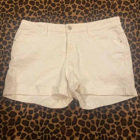 a.n.a Pants - a.n.a. White denim shorts-Size 14-Frayed hem